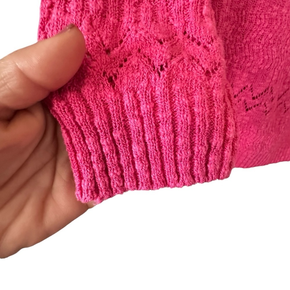 🔴 5 for $40 SALE! 
Jones New York Hot Pink Crew Neck Loose Knit Sweater sz XL - Picture 2 of 12